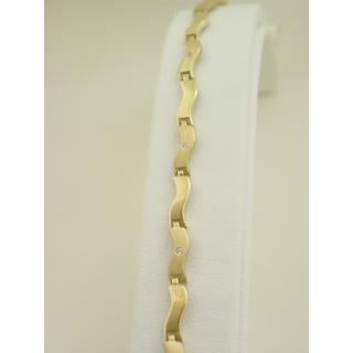 Gold 14k bracelet with Zircon ΒΡ 000466  Weight:9.33gr