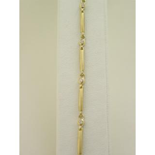 Gold 14k bracelet with Zircon ΒΡ 000470  Weight:6.6gr