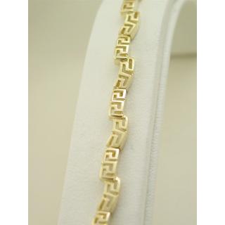 Gold 14k bracelet Greek key ΒΡ 000474  Weight:13.8gr