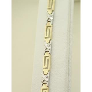 Gold 14k bracelet Greek key ΒΡ 000477  Weight:11.8gr