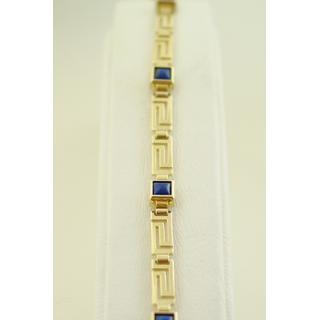 Gold 14k bracelet Greek key with semi precious stones ΒΡ 000493  Weight:7.6gr