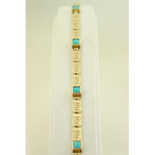 Gold 14k bracelet Greek key ΒΡ 000500  Weight:5gr