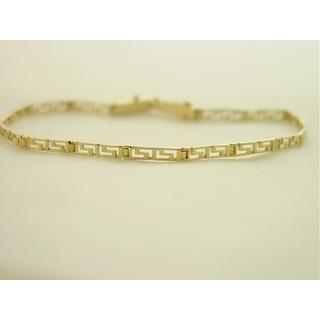 Gold 14k bracelet Greek key ΒΡ 000552  Weight:5.79gr