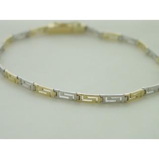 Gold 14k bracelet Greek key ΒΡ 000554  Weight:5.07gr