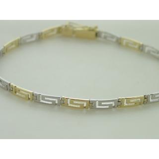 Gold 14k bracelet Greek key ΒΡ 000555  Weight:7.39gr