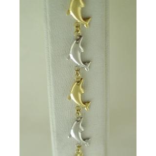 Gold 14k bracelet Dolphin ΒΡ 000560  Weight:5.3gr