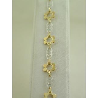 Gold 14k bracelet Flowers ΒΡ 000576  Weight:3.7gr