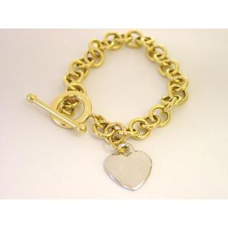 Gold 14k bracelet Heart ΒΡ 000589  Weight:11.88gr