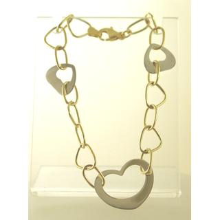 Gold 14k bracelet Heart ΒΡ 000598  Weight:3.5gr