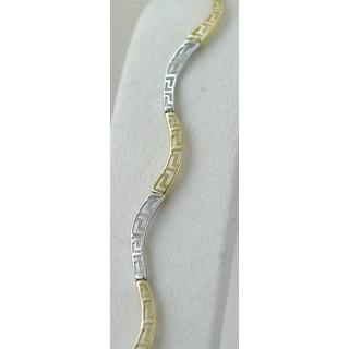 Gold 14k bracelet Greek key ΒΡ 000606  Weight:3.6gr
