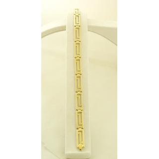 Gold 14k bracelet Greek key ΒΡ 000615  Weight:4.66gr