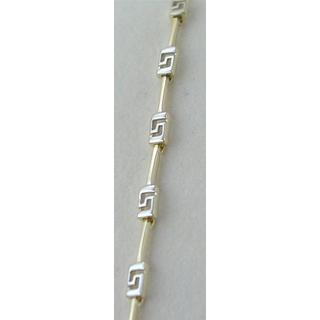 Gold 14k bracelet Greek key ΒΡ 000617  Weight:3.97gr