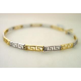 Gold 14k bracelet Greek key ΒΡ 000618  Weight:4.51gr