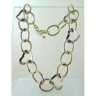 Gold 14k bracelet Heart ΒΡ 000628  Weight:9.33gr