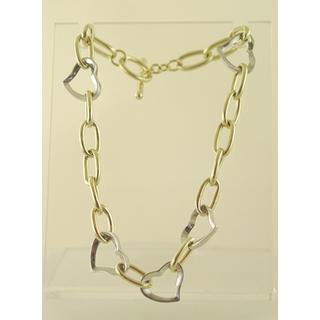 Gold 14k bracelet Heart ΒΡ 000629  Weight:8.56gr