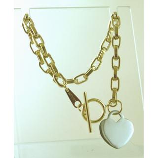 Gold 14k bracelet Heart ΒΡ 000649  Weight:4.76gr