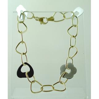 Gold 14k bracelet Heart ΒΡ 000654  Weight:3.9gr