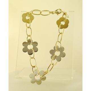 Gold 14k bracelet Flowers ΒΡ 000655  Weight:5.78gr