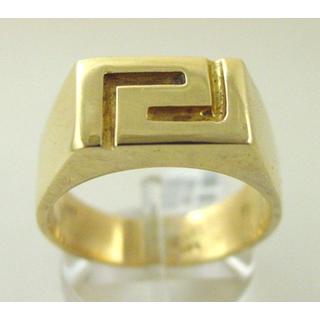 Χρυσό δαχτυλίδι Κ14 χωρίς πέτρες Γκρέκα ΔΑ 000195  Βάρος:8.01gr