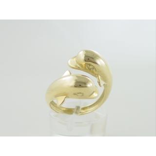 Gold 14k ring Dolphin ΔΑ 000309  Weight:7.85gr