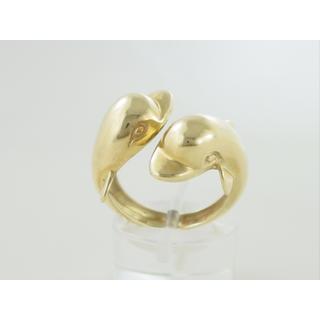 Gold 14k ring Dolphin ΔΑ 000310  Weight:8.16gr