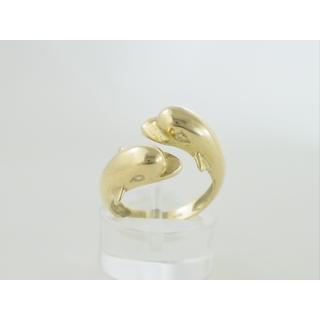 Gold 14k ring Dolphin ΔΑ 000323  Weight:4.84gr