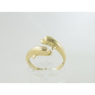 Χρυσό δαχτυλίδι Κ14 χωρίς πέτρες Δελφίνια,Φίδια,Λιοντάρια,κριάρ ΔΑ 000325  Βάρος:3.81gr