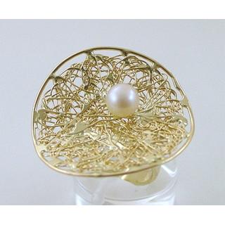 Gold 14k ring with Pearls ΔΑ 000392  Weight:4.96gr