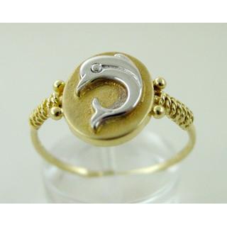 Χρυσό δαχτυλίδι Κ14 χωρίς πέτρες Δελφίνια,Φίδια,Λιοντάρια,κριάρ ΔΑ 000513  Βάρος:2.49gr