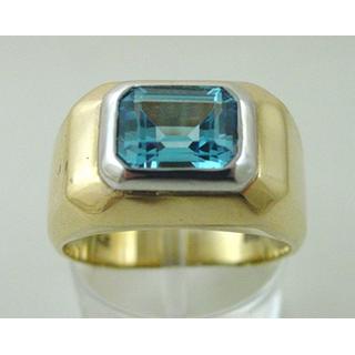 Gold 14k ring with semi precious stones ΔΑ 000538  Weight:7.68gr