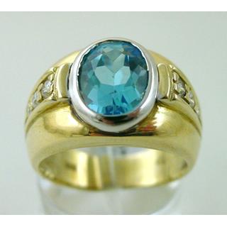 Gold 14k ring with semi precious stones ΔΑ 000539  Weight:8.43gr