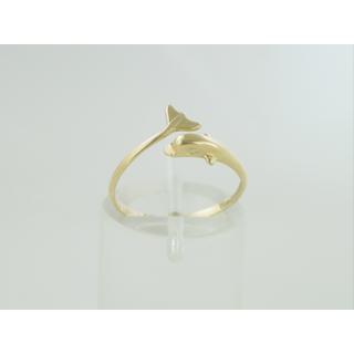 Gold 14k ring Dolphin ΔΑ 000559  Weight:1.12gr