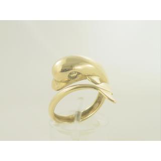 Gold 14k ring Dolphin ΔΑ 000569  Weight:7.22gr