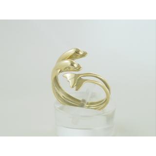 Gold 14k ring Dolphin ΔΑ 000572  Weight:2.33gr