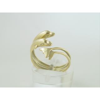 Gold 14k ring Dolphin ΔΑ 000573  Weight:6.01gr