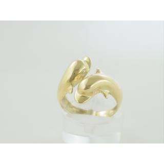 Gold 14k ring Dolphin ΔΑ 000578  Weight:4.15gr
