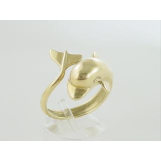 Gold 14k ring Dolphin ΔΑ 000581  Weight:7.2gr