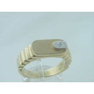 Gold 14k Men's ring with Zircon ΔΑ 000683  Weight:8.37gr