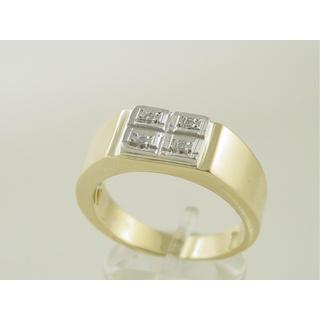 Gold 14k Men's ring with Zircon ΔΑ 000686  Weight:9.43gr