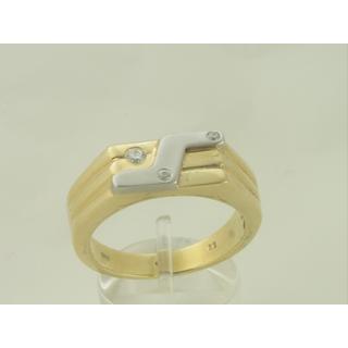 Gold 14k Men's ring with Zircon ΔΑ 000689  Weight:8.59gr