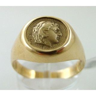 Gold 14k ring Owl ΔΑ 000733  Weight:6.14gr