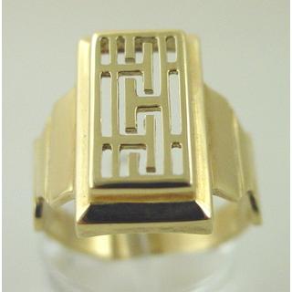 Χρυσό δαχτυλίδι Κ14 χωρίς πέτρες Γκρέκα ΔΑ 000746  Βάρος:7.29gr