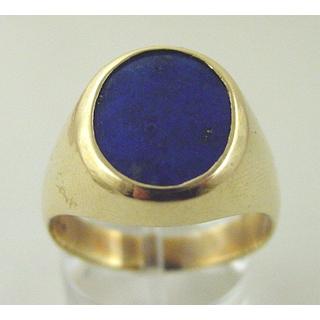 Gold 14k Men's ring with semi precious stones ΔΑ 000757  Weight:8.23gr