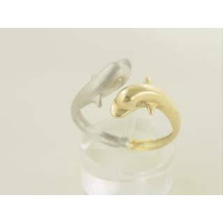 Gold 14k ring Dolphin ΔΑ 000855  Weight:2.71gr