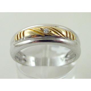 Χρυσό δαχτυλίδι Κ14 με πέτρες ζιργκόν Μοντέρνα-Διάφορα ΔΑ 000889  Βάρος:2.81gr