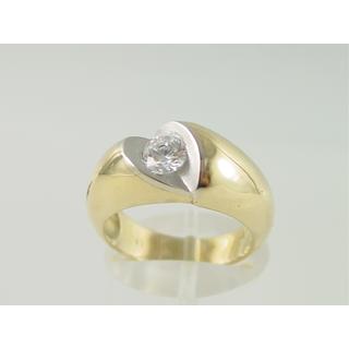 Χρυσό δαχτυλίδι Κ14 με πέτρες ζιργκόν Μοντέρνα-Διάφορα ΔΑ 000910  Βάρος:6.07gr