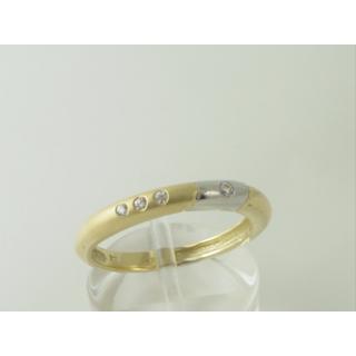 Χρυσό δαχτυλίδι Κ14 με πέτρες ζιργκόν Μοντέρνα-Διάφορα ΔΑ 000915  Βάρος:2.98gr