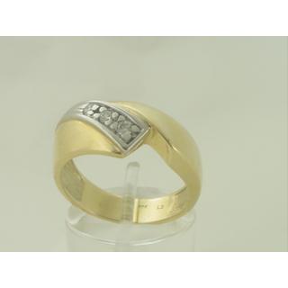 Χρυσό δαχτυλίδι Κ14 με πέτρες ζιργκόν Μοντέρνα-Διάφορα ΔΑ 000918  Βάρος:6.57gr