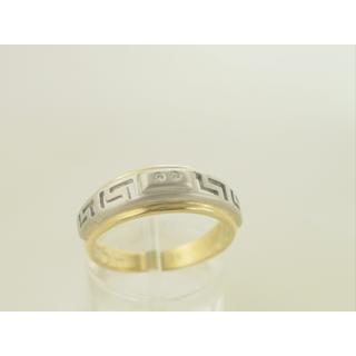 Gold 14k ring Greek key with Zircon ΔΑ 000920  Weight:4.09gr