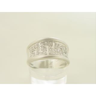 Gold 14k ring Greek key with Zircon ΔΑ 000922  Weight:4.95gr